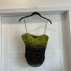 Zara mesh Green and Black ombré Top size M